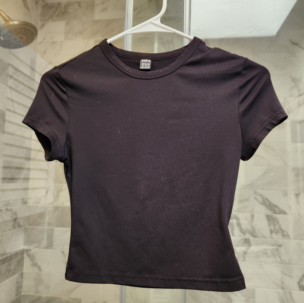 Black Crop Top SHEIN XS